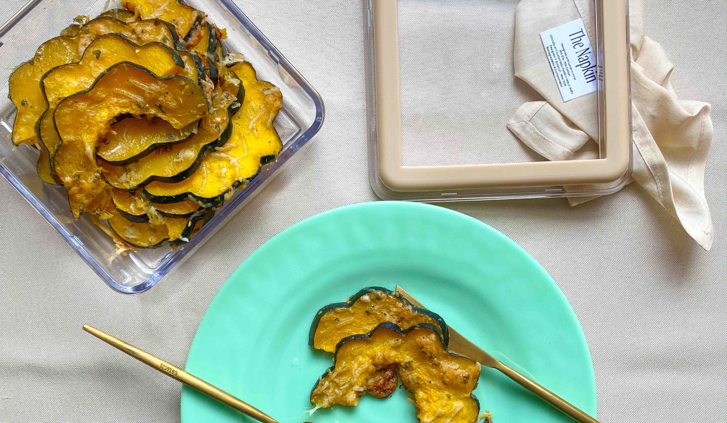 Roasted Squash with Herbs & Garlic